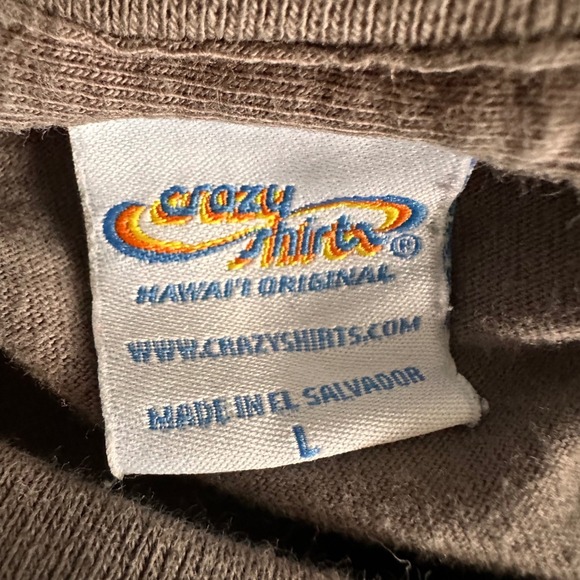 Crazy Shirts Long Sleeve T Shirt Men's Size L Aloha Hawaii Graphic Print Gray - Picture 10 of 11